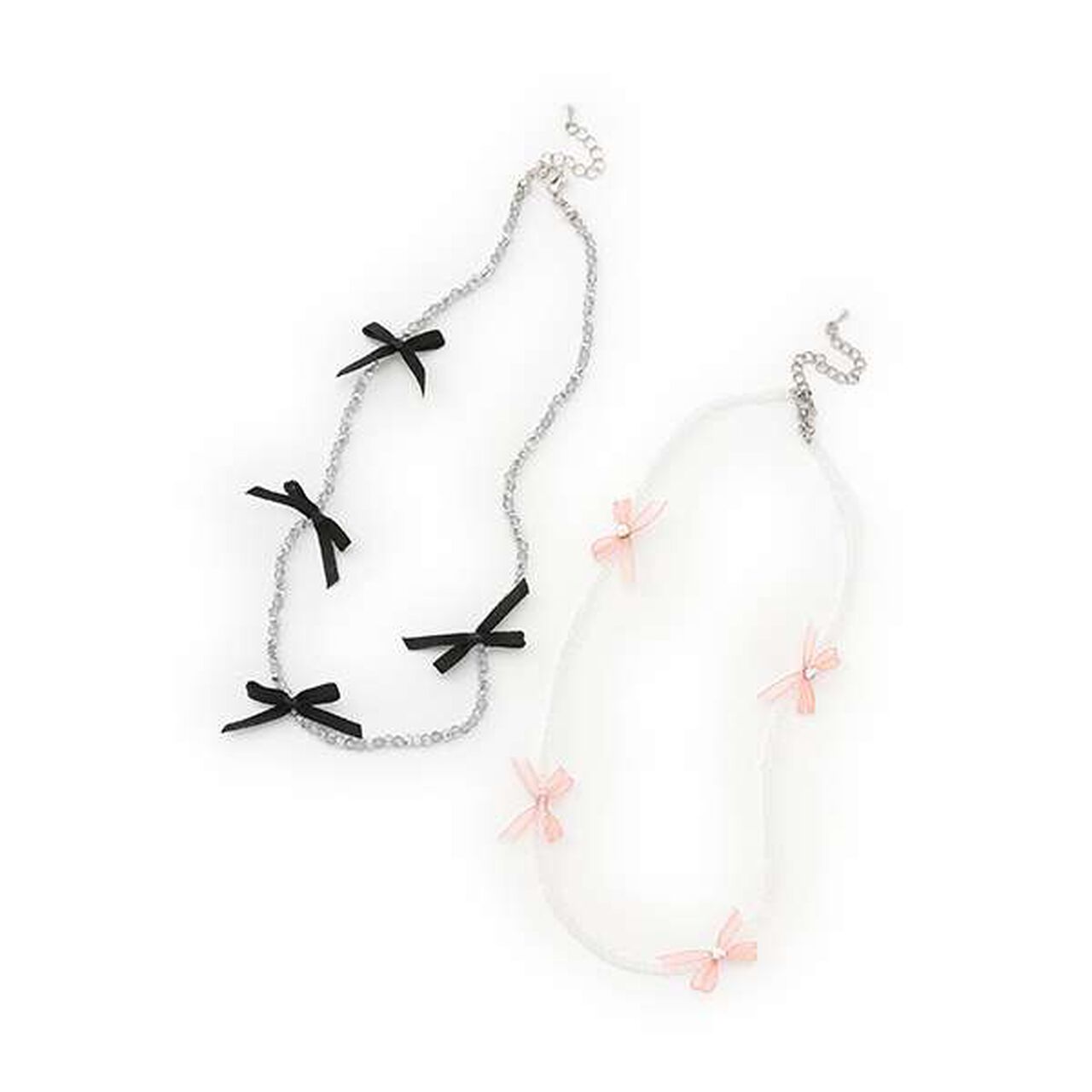 Pearl Ribbon Necklace,Pink, large image number 5