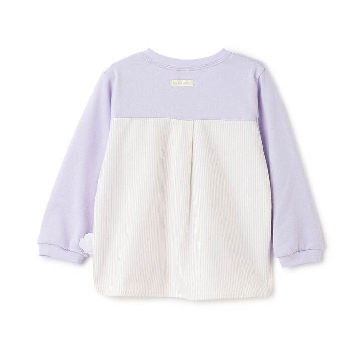 Chikawa Face Motif Long-Sleeve T-Shirt,Top gray, medium image number 12