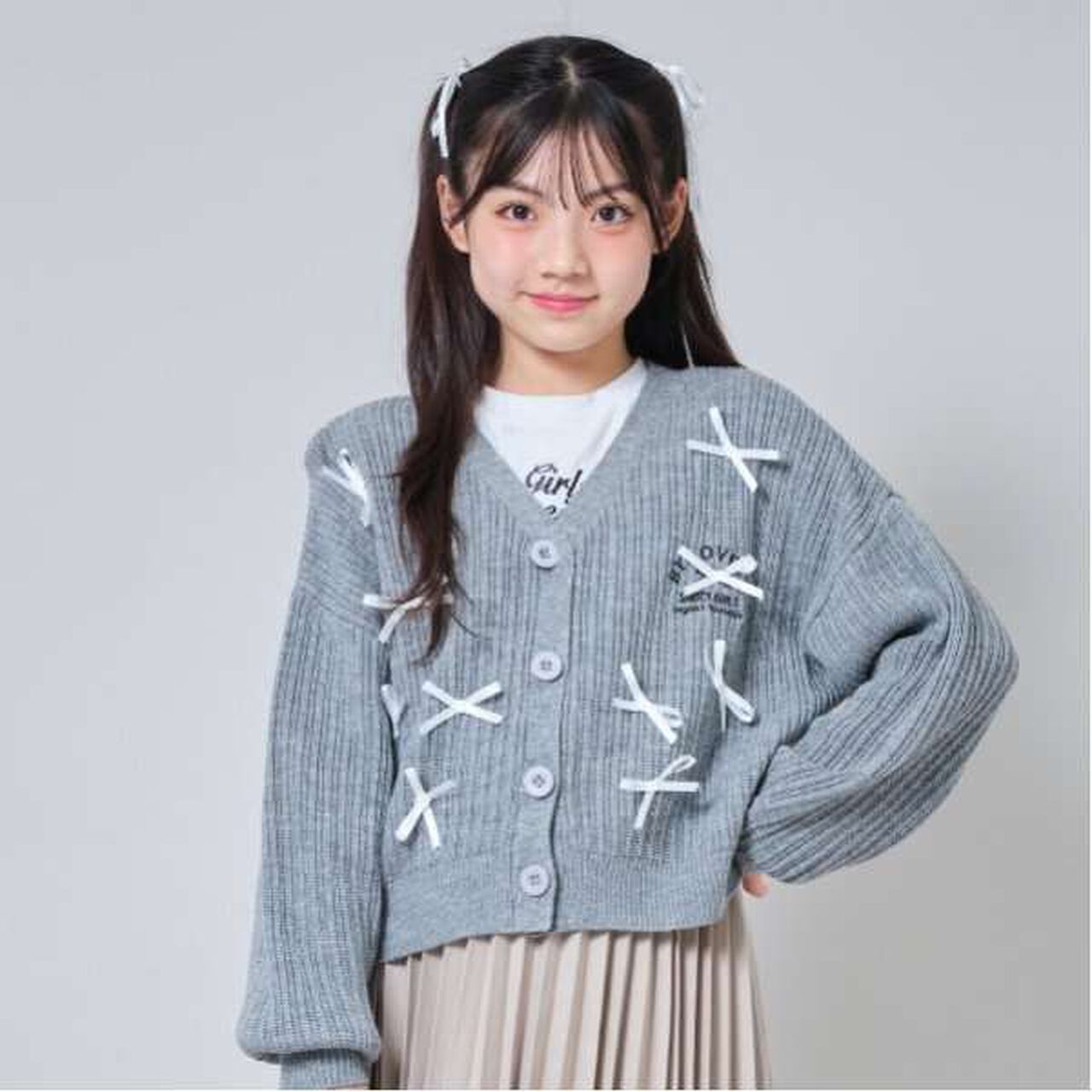 Narrow Pleated Skirt,Beige, large image number 4