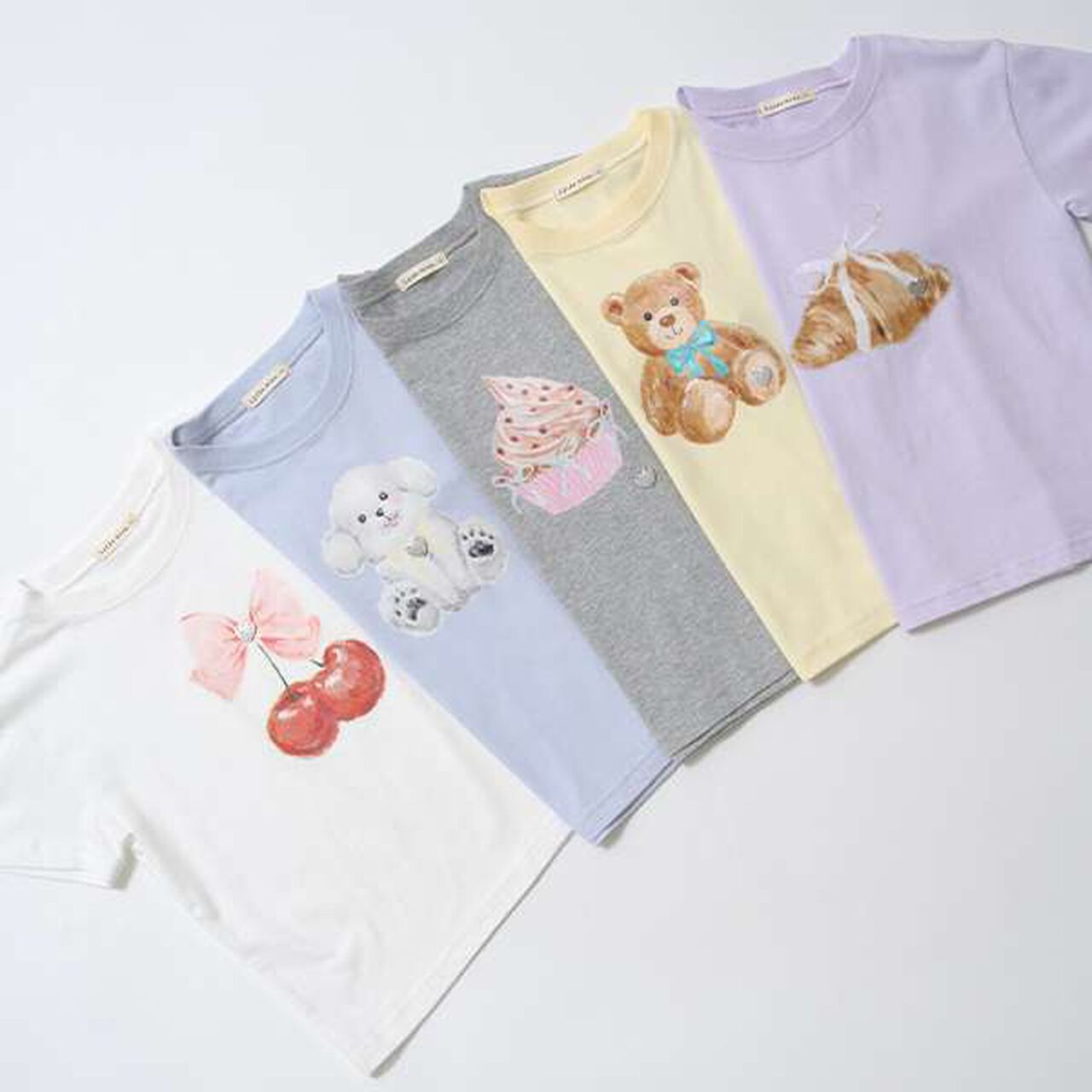 Soft Cotton Assorted Ribbon Motif Printed T-Shirt,Light blue, large image number 13