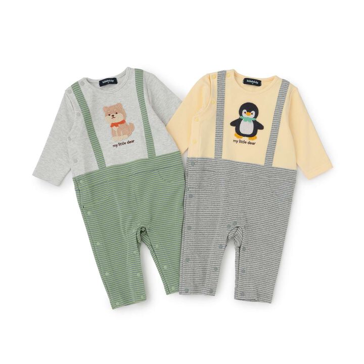 Animal Motif Long-Sleeve Coverall,Smoke white, medium image number 10
