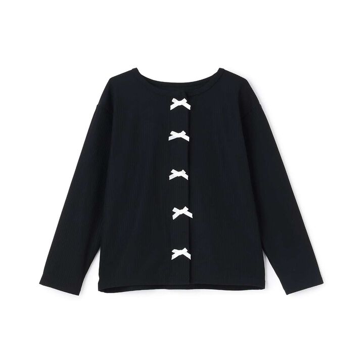 [SWIM] [UV Protection] Rash Guard Cardigan with Ribbon,Sax blue, medium image number 2