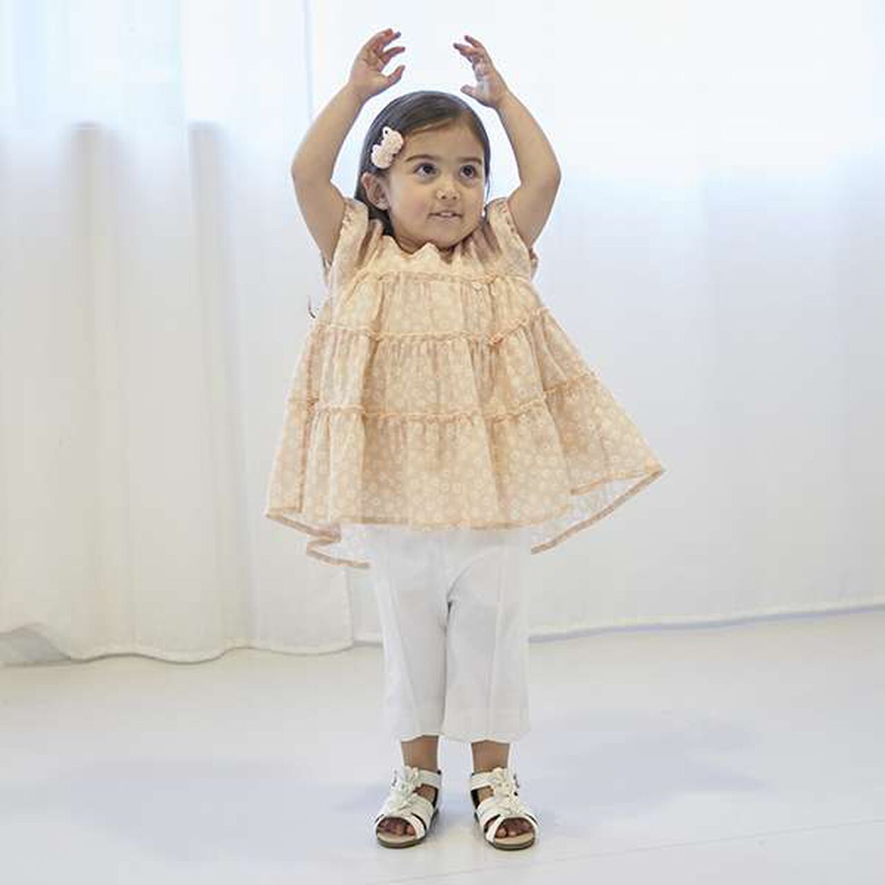 Smile Series Crinkled Tunic (Kids),Light gray, large image number 11