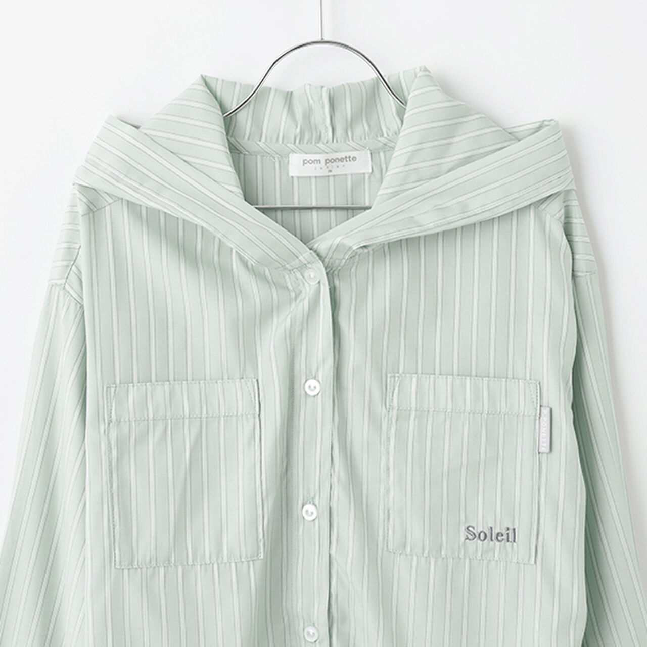 Long Sleeve Shirt Parka + Long Sleeve T-Shirt Set,Blue gray, large image number 18