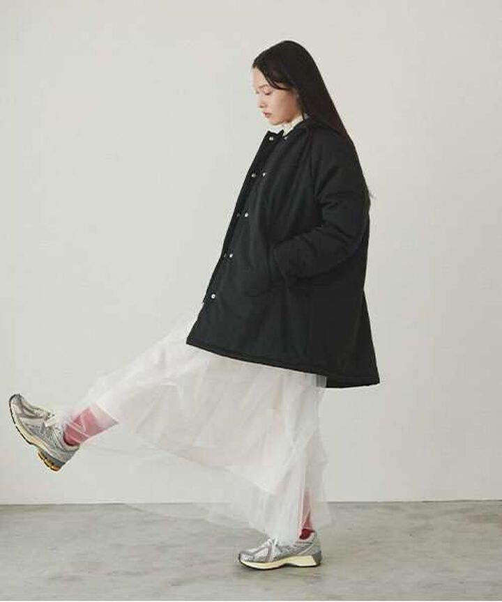 Padded A-Line Coat,Off white, medium image number 10