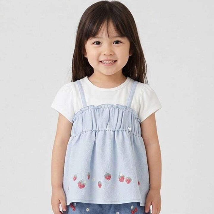 Strawberry Embroidery Docking T-Shirt,, medium