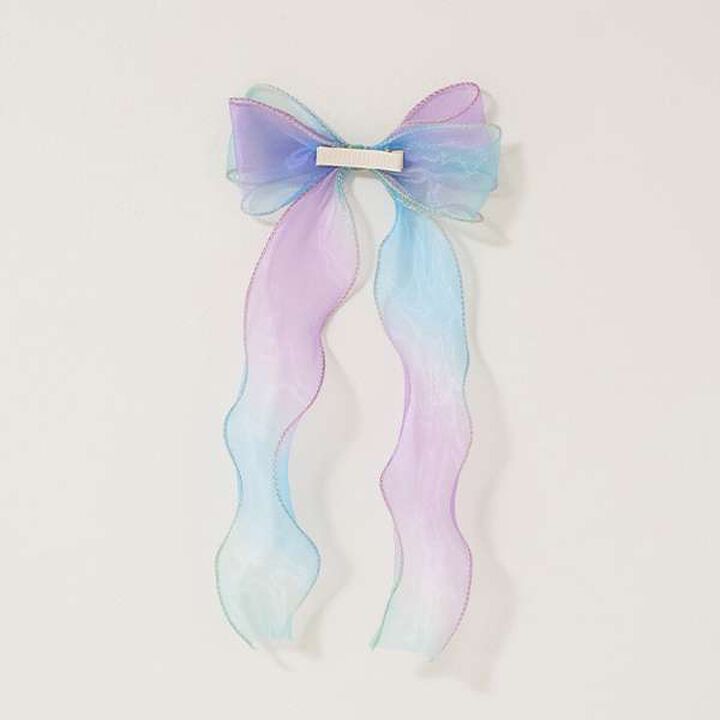 Aurora Big Ribbon Hair Clip,Pink, medium image number 5