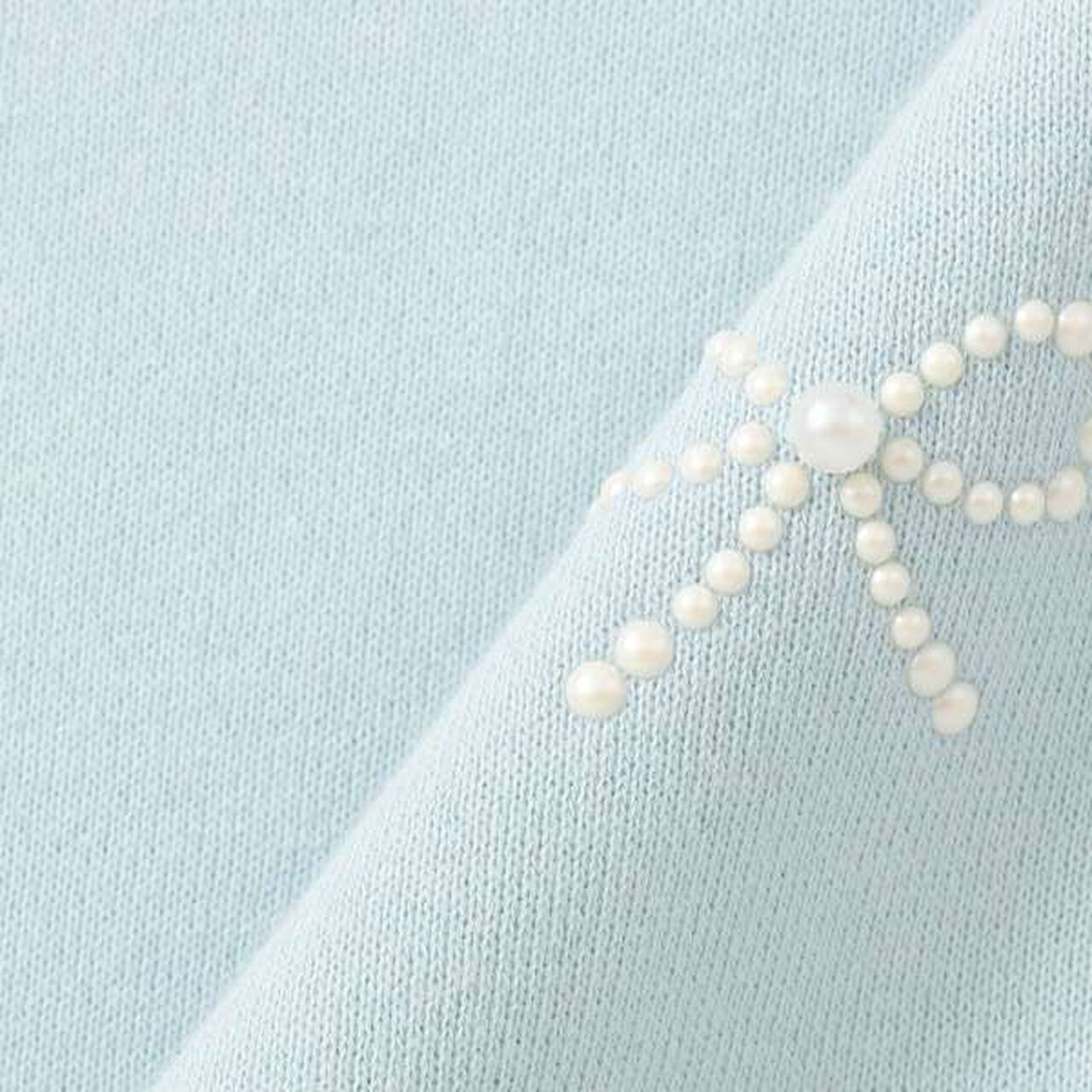 Many Pearl Ribbon Sweatshirt,Emerald green, large image number 6