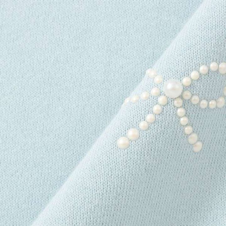 Many Pearl Ribbon Sweatshirt,Emerald green, medium image number 6