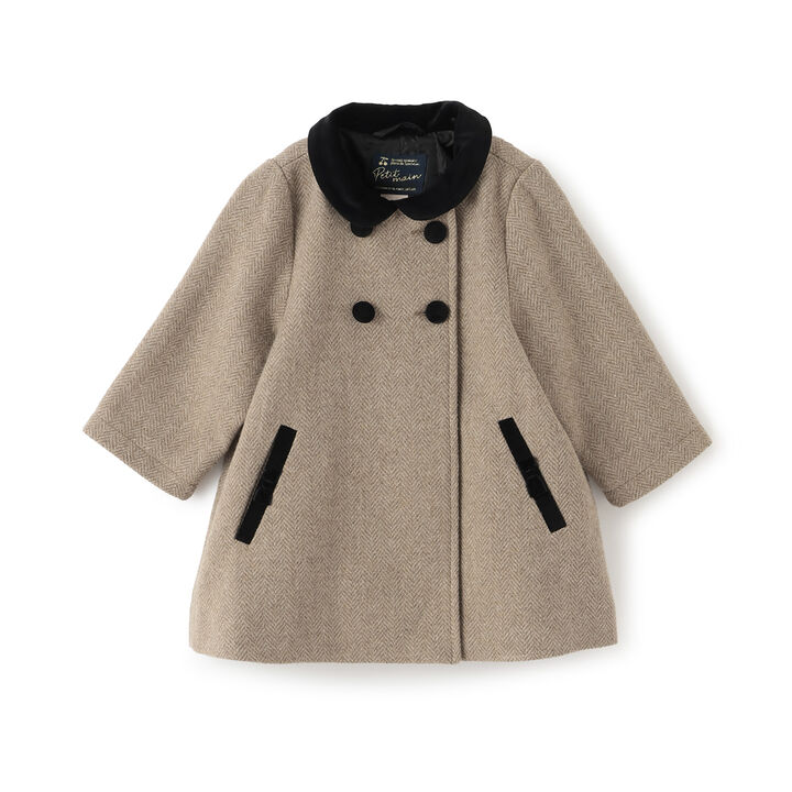 [Link/Washable] Double-Breasted Coat,Navy, medium image number 8