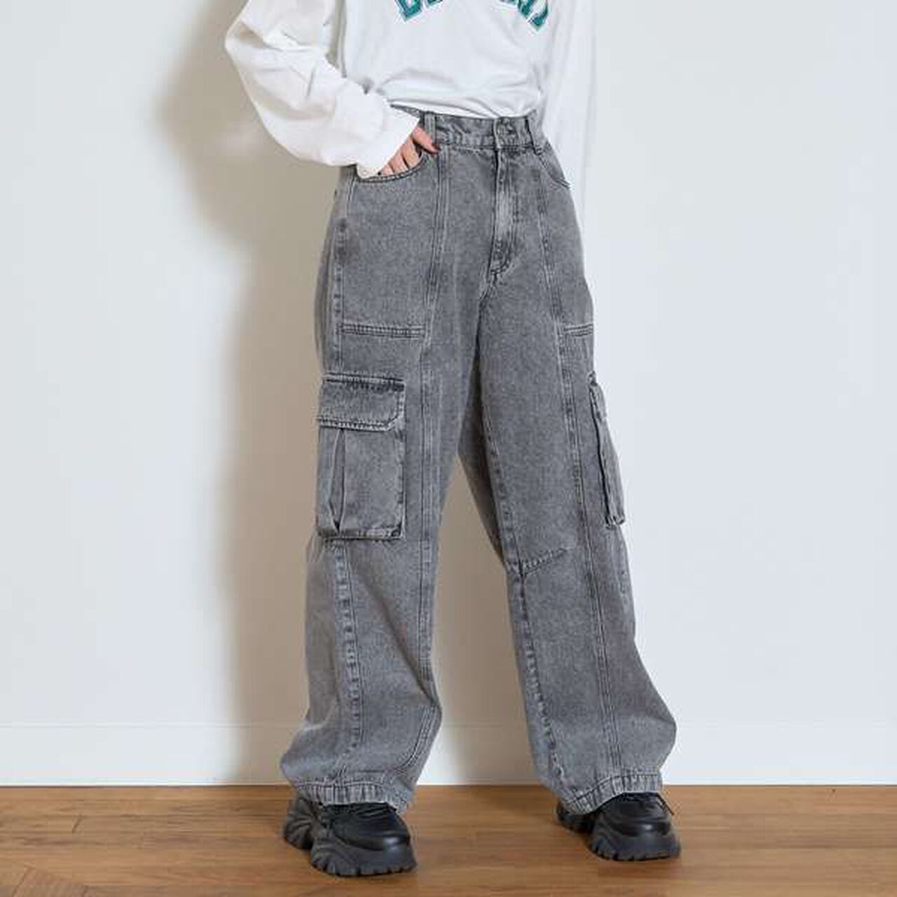 [LTXC] Wide Denim Cargo,Gray, large image number 7