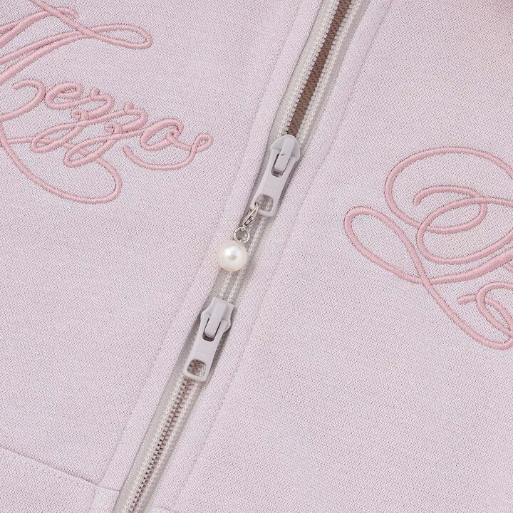 Lame Fleece Zip Parka with Faux Fur,Ivory, medium image number 5