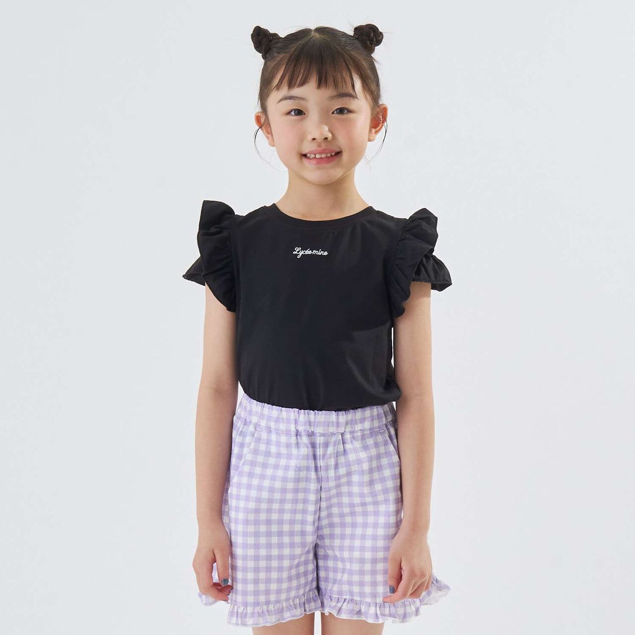 [防曬] [正反皆可穿] [遮熱天竺棉] 設計袖T恤 [兒童服裝] [童裝] [女孩],薰衣草紫, large image number 3