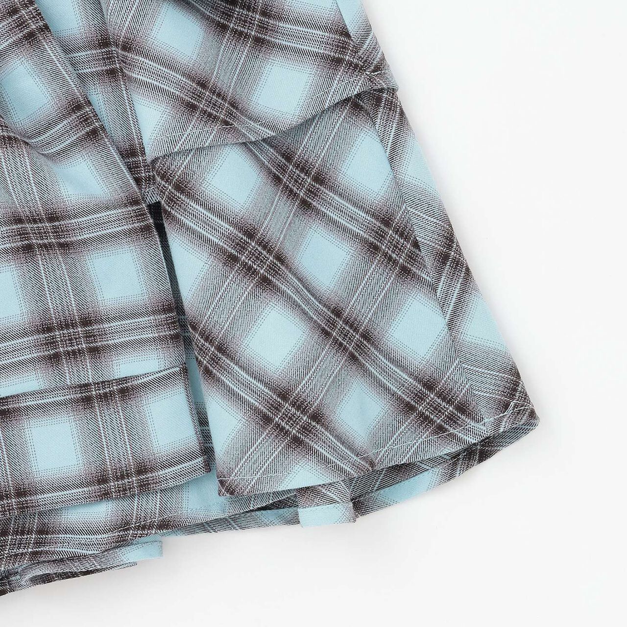 [LTXC] Checkered Wrap-Around Hem Culottes,Black, large image number 14