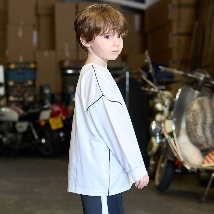 [MNCM] [Comfortable Jersey Fabric] Piping Big T-Shirt,Charcoal gray, medium image number 21