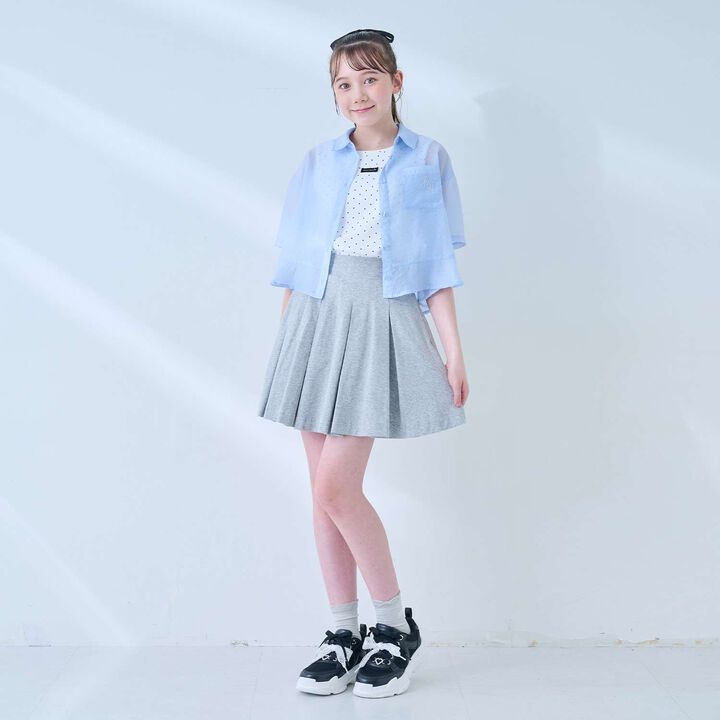 [Cool Touch & UV Protection] Rhinestone Sparkling Logo Zip Parka Outfit Set,Gray, medium image number 6