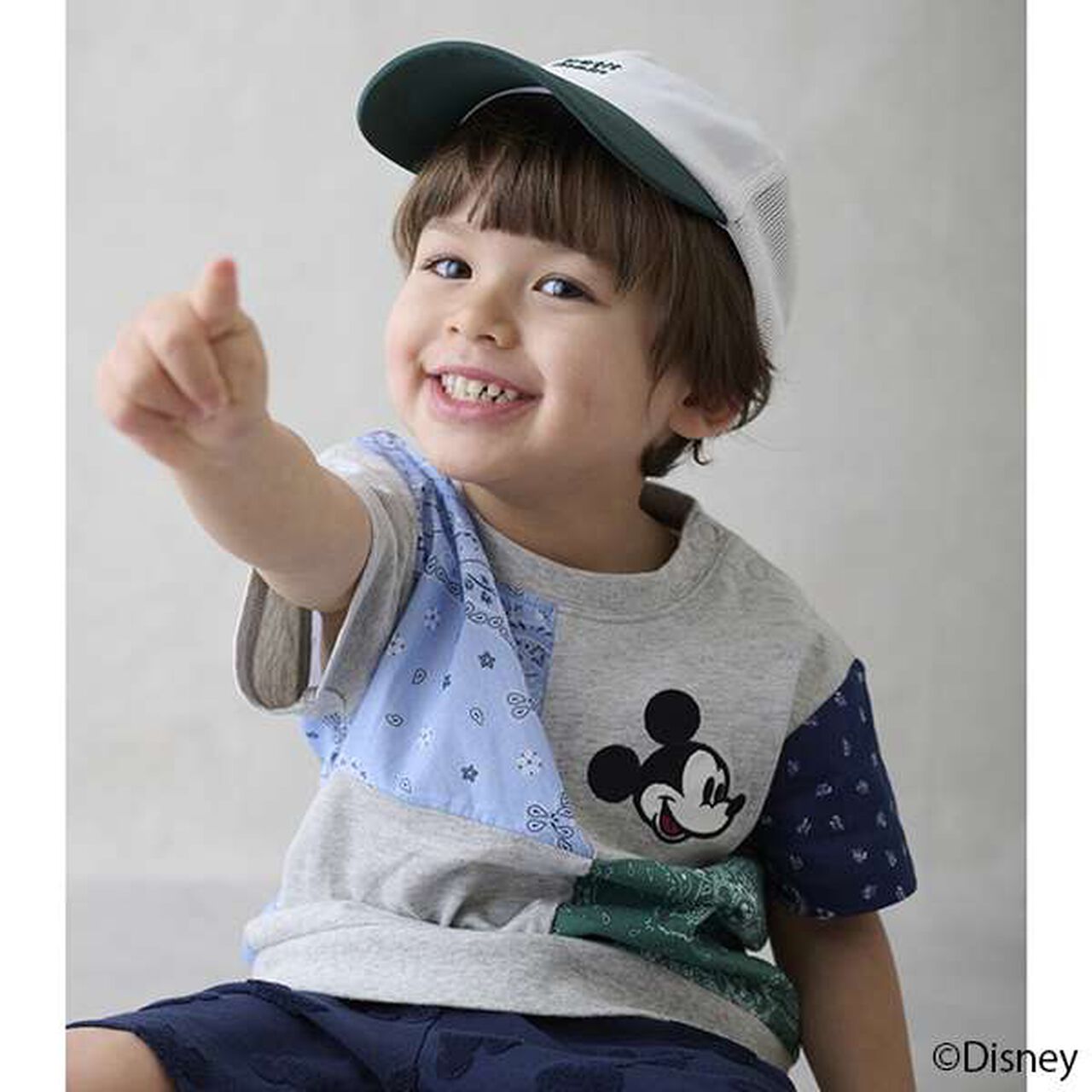 [Disney] Patchwork Short Sleeve T-Shirt,Beige, large image number 5