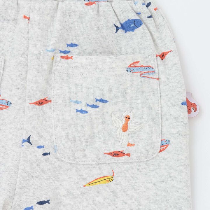 [Cool Touch] Marine Life 3/4 Leggings,Light blue, medium image number 19
