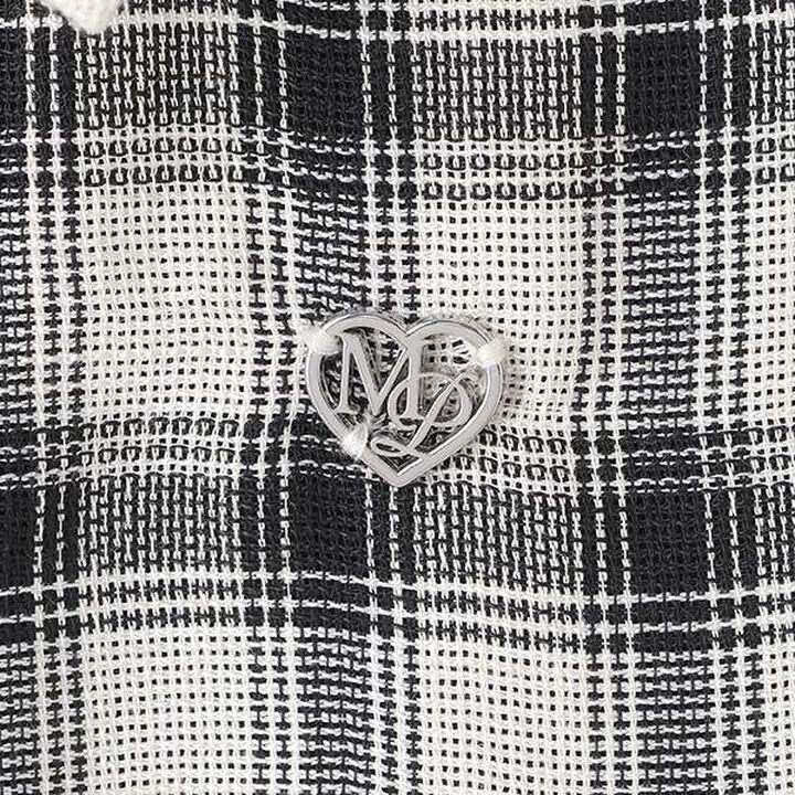 Assorted Material Ruffled Ribbon Shirt & Camisole Set,Black, medium image number 8