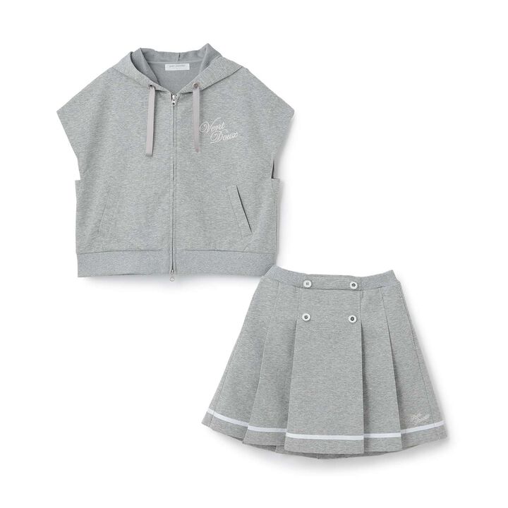 [Cool Touch] French Sleeve Parka Outfit Set,Top gray, medium image number 8