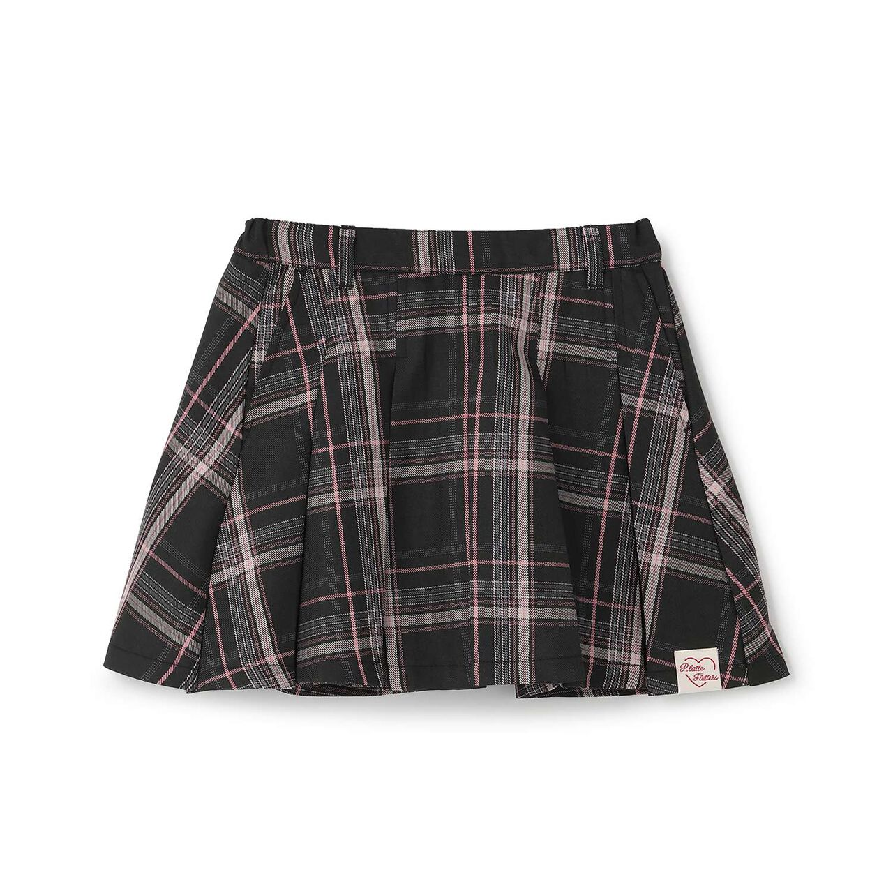 [Easy Care] Checkered Front Pleated Skirt,Black, large image number 25