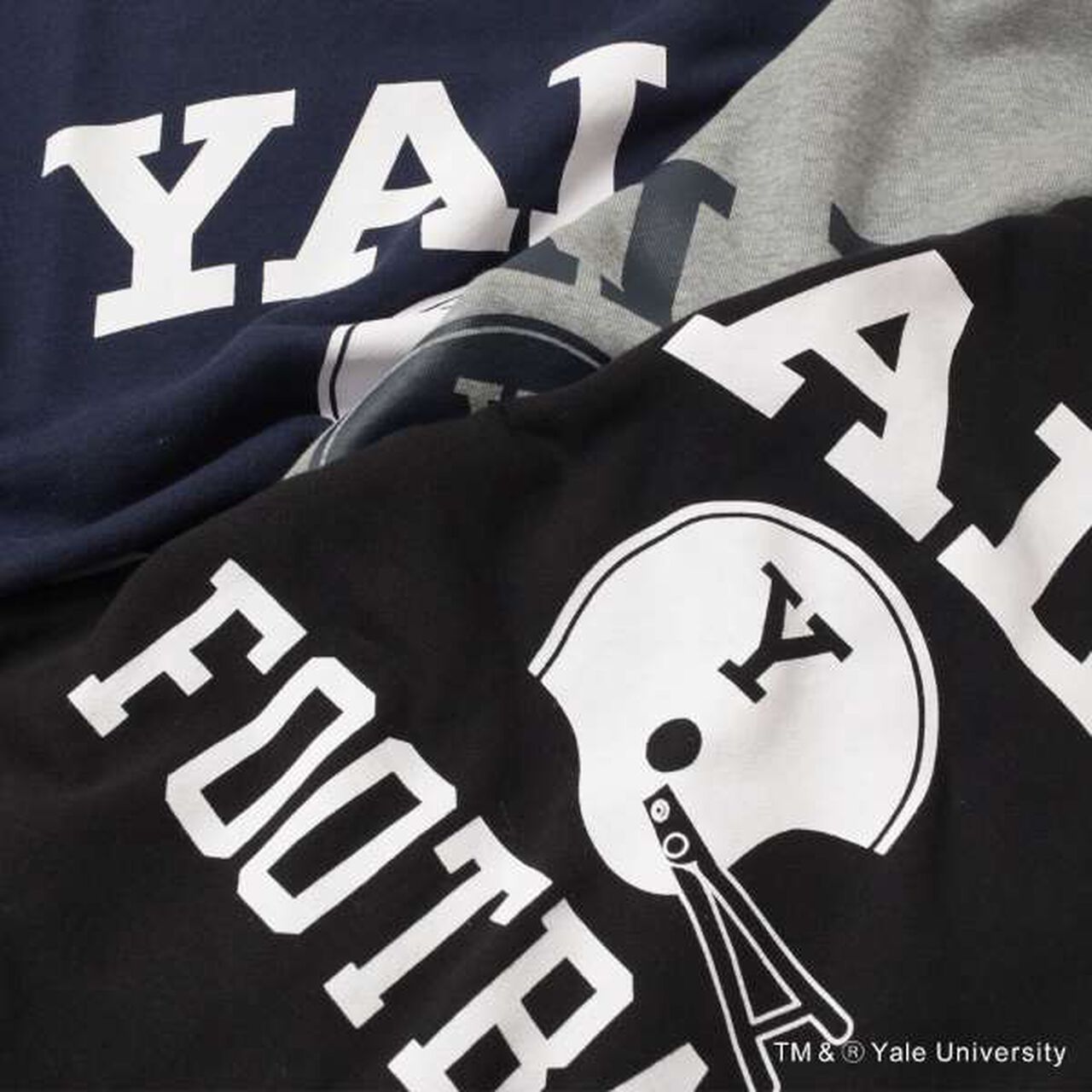 [YALE] Front Football Logo Print Sweatshirt,Navy, large image number 8