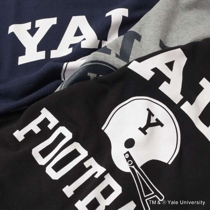[YALE] Front Football Logo Print Sweatshirt,Navy, medium image number 8