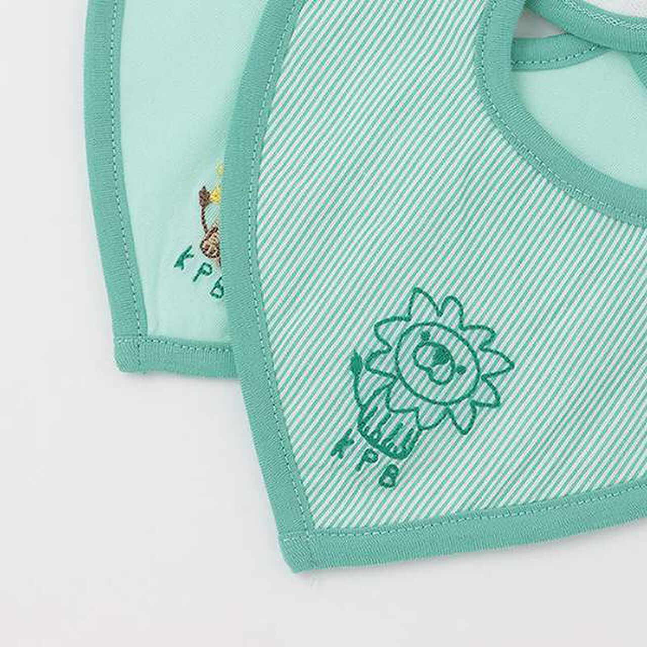 Lion Motif Bib Set (2 Pieces),Green, large image number 5