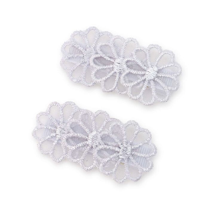 Lace Flower Hair Clips 2P/L,, medium