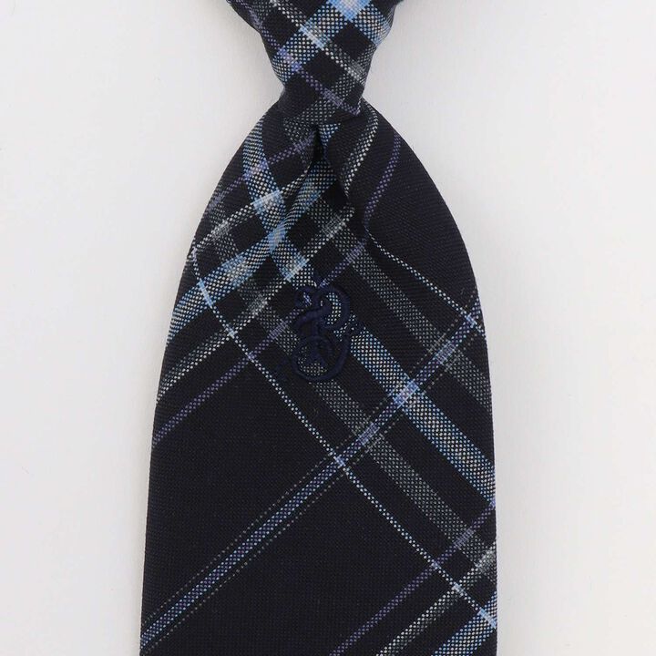 [Graduation Attire] Checkered Tie,Navy, medium image number 4