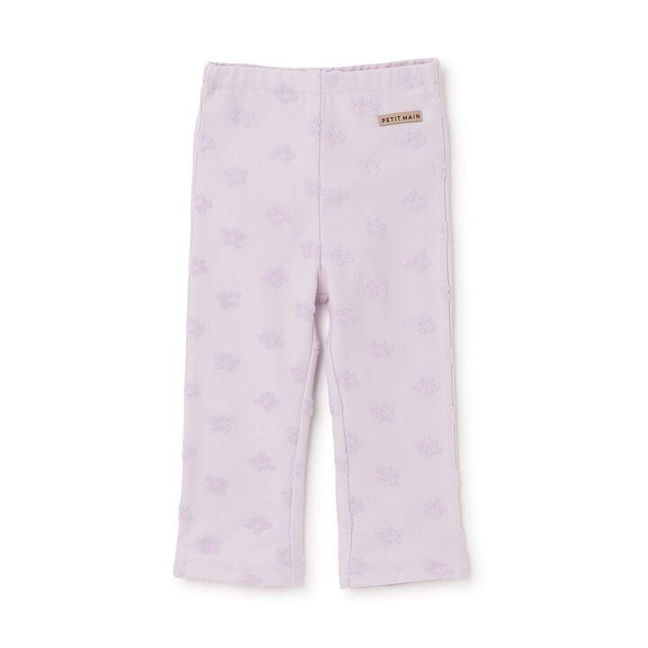Floral Jacquard Flared Pants,Lavender, medium image number 0