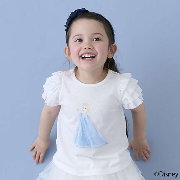 [Disney] Tulle Sleeve Graphic T-Shirt,Emerald green, medium image number 7