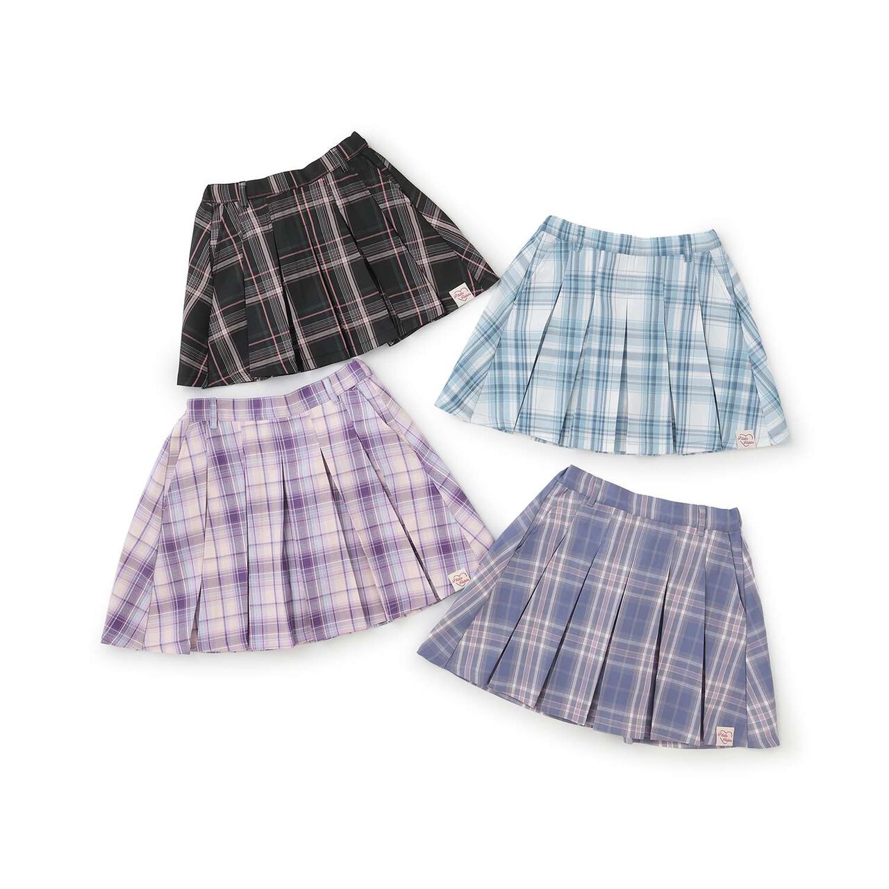 [Easy Care] Checkered Front Pleated Skirt,Black, large image number 19