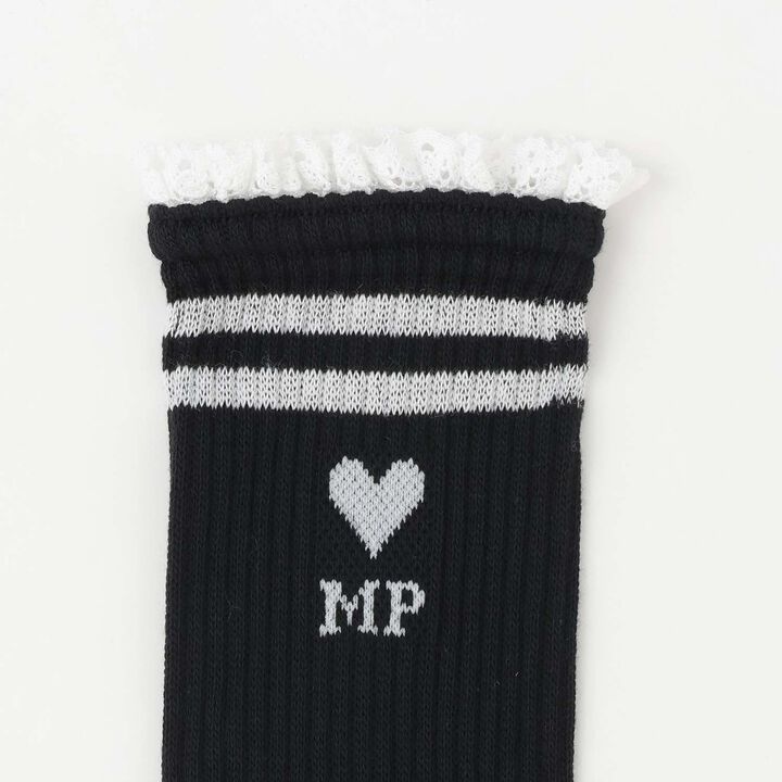 Lace Ribbed Socks,Off white, medium image number 1