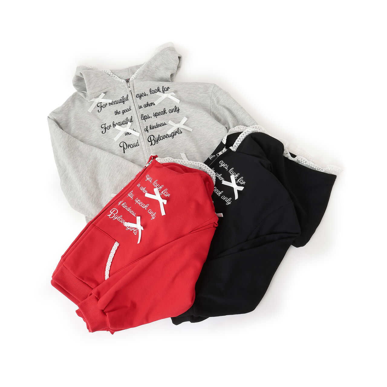 Lace Point Hoodie,Medium gray, large image number 3