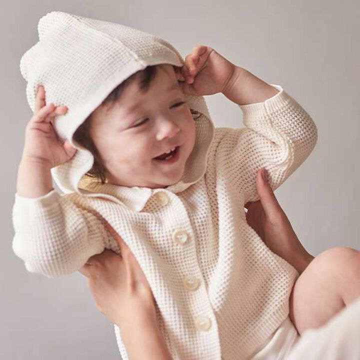 Hooded Cardigan,Light green, medium image number 4