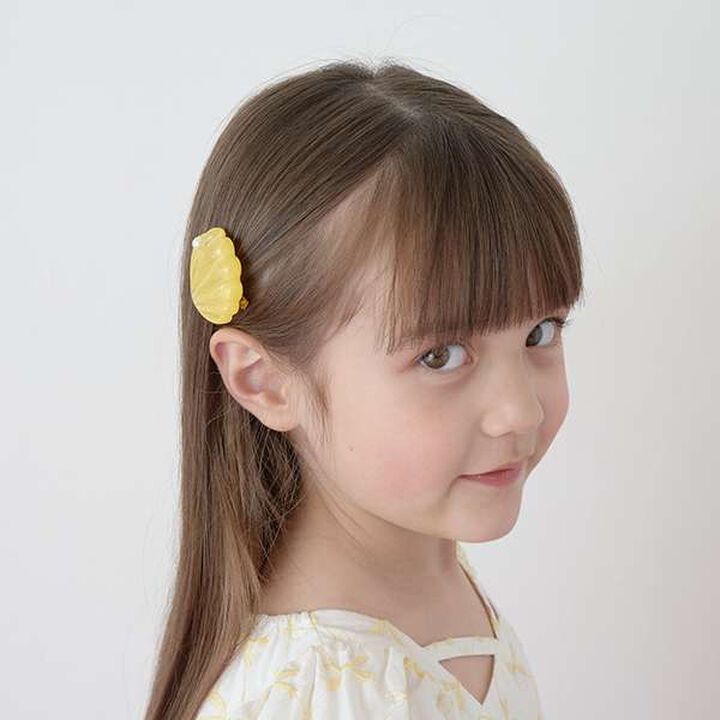 [Restock] Pearl-Accented Sparkling Shell Hair Clip 2-Piece Set,Lemon yellow, medium image number 5