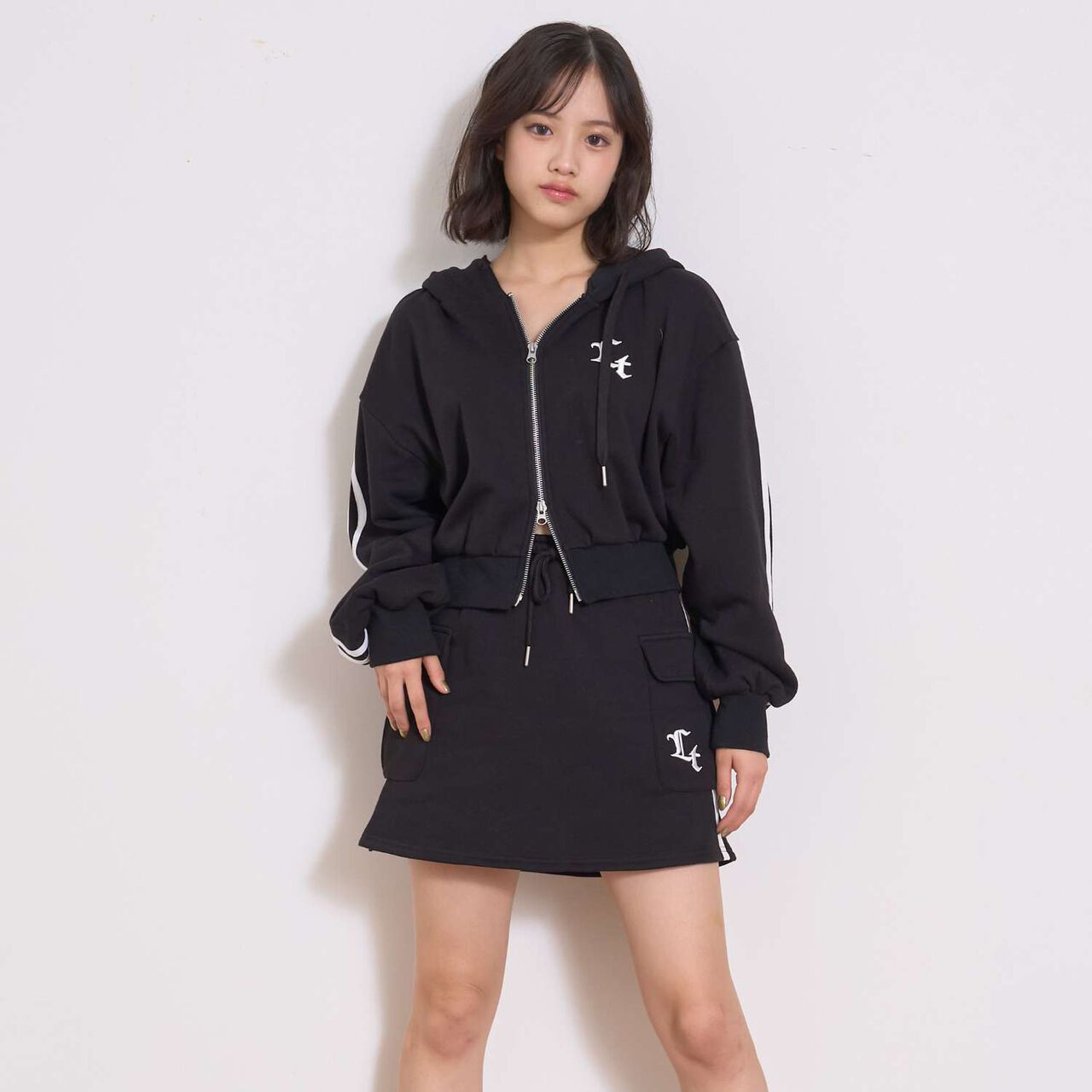 [LTXC/Shaggy Lining] Zip Parka Outfit Set,Top gray, large image number 5