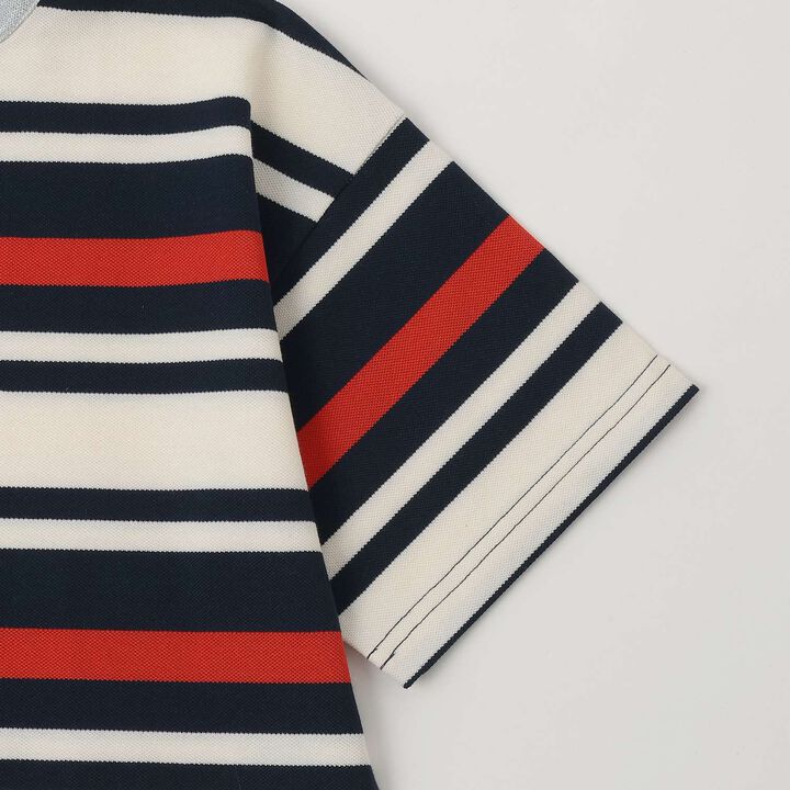 Piqu&eacute; Knit Stripe Henley Big Short-Sleeve Polo,Ivory, medium image number 10