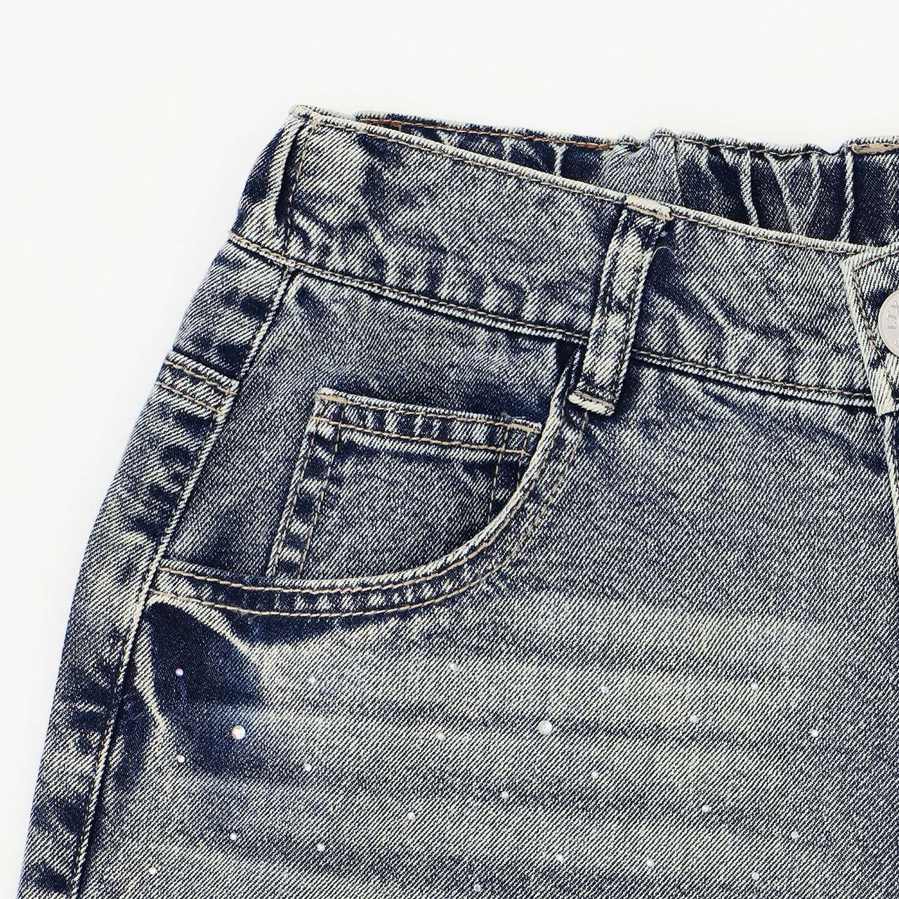 [LTXC / Cool Touch] Sparkling Distressed Denim Shorts,Blue, large image number 12