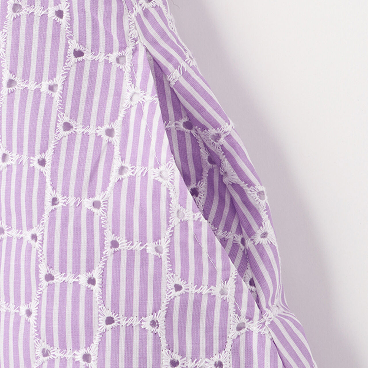 Frilled Sleeve Stripe Shirt Dress,Lavender, large image number 5