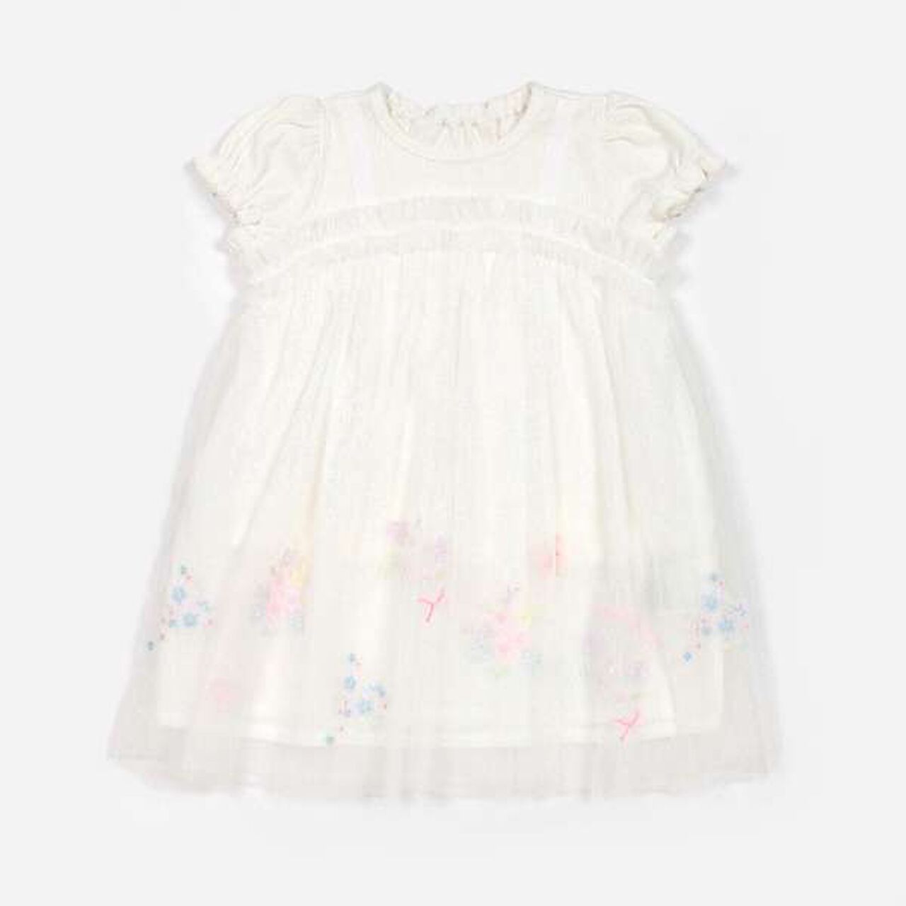Flower Embroidered Tulle One-Piece Dress,Light pink, large image number 2