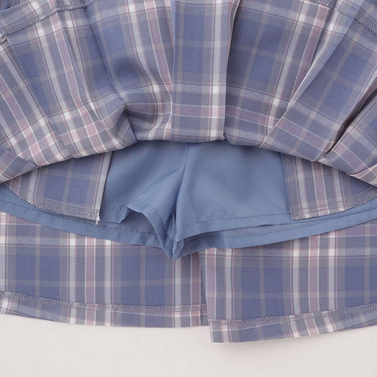 [Easy Care] Checkered Front Pleated Skirt,Black, large image number 17