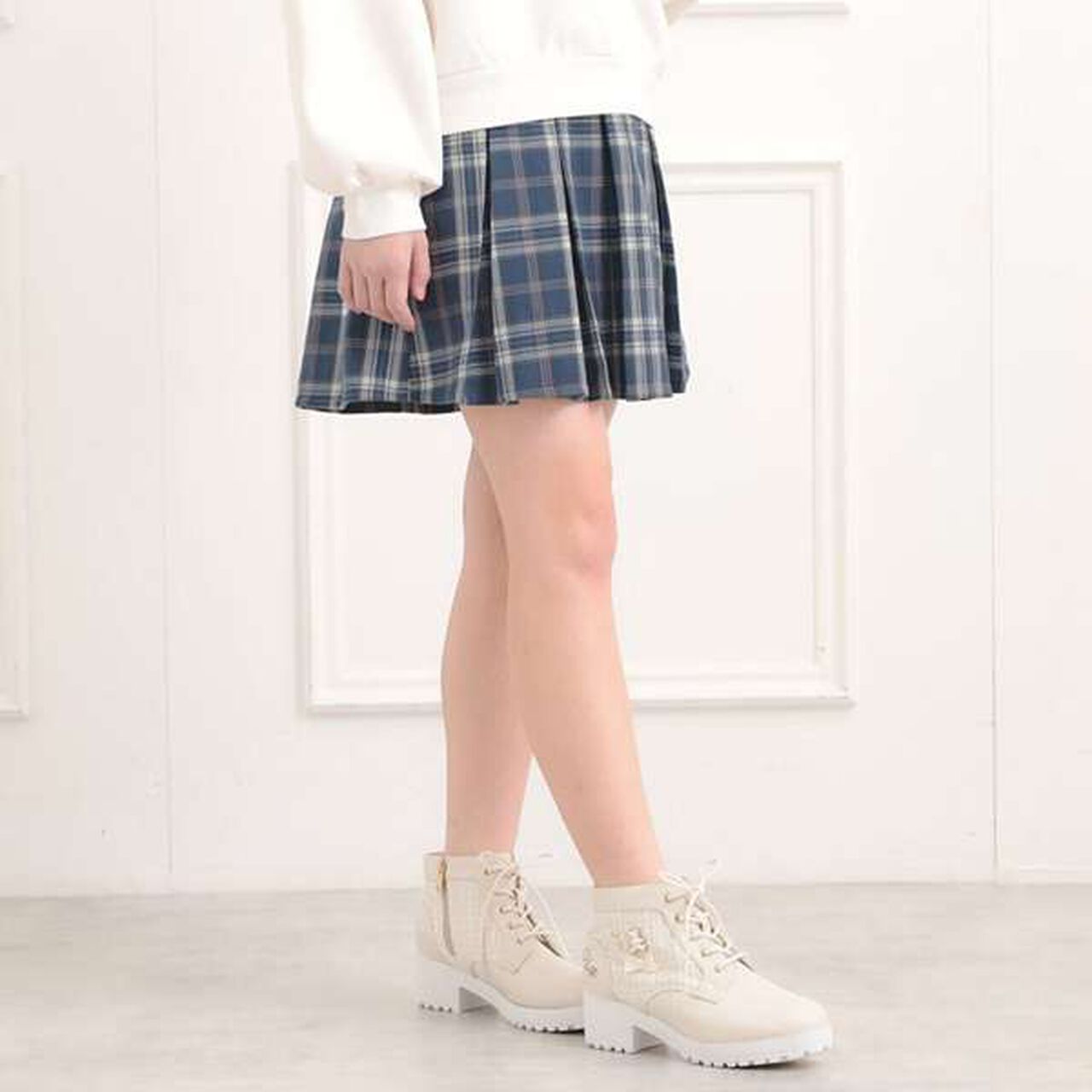 Brushed Pleated Skirt,Charcoal gray, large image number 20