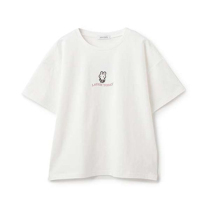 Front Character Embroidery T-Shirt,Sax blue, medium image number 10