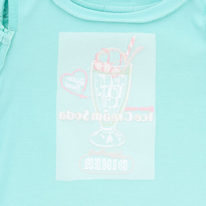 Diner Menu Shoulder Opening 2 WAY T-Shirt,Pink, medium image number 8