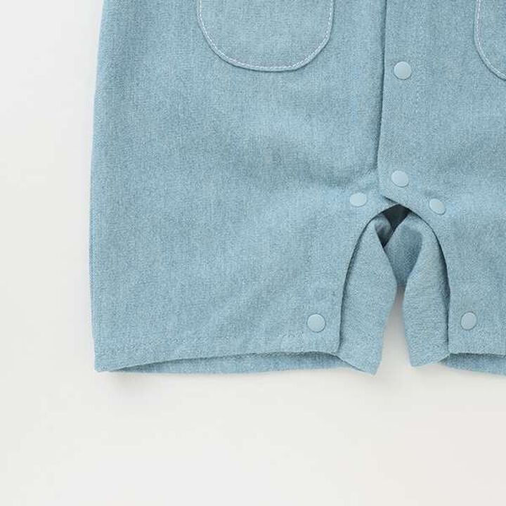 Salope-Style Short-Sleeve Coverall,Off white, medium image number 7