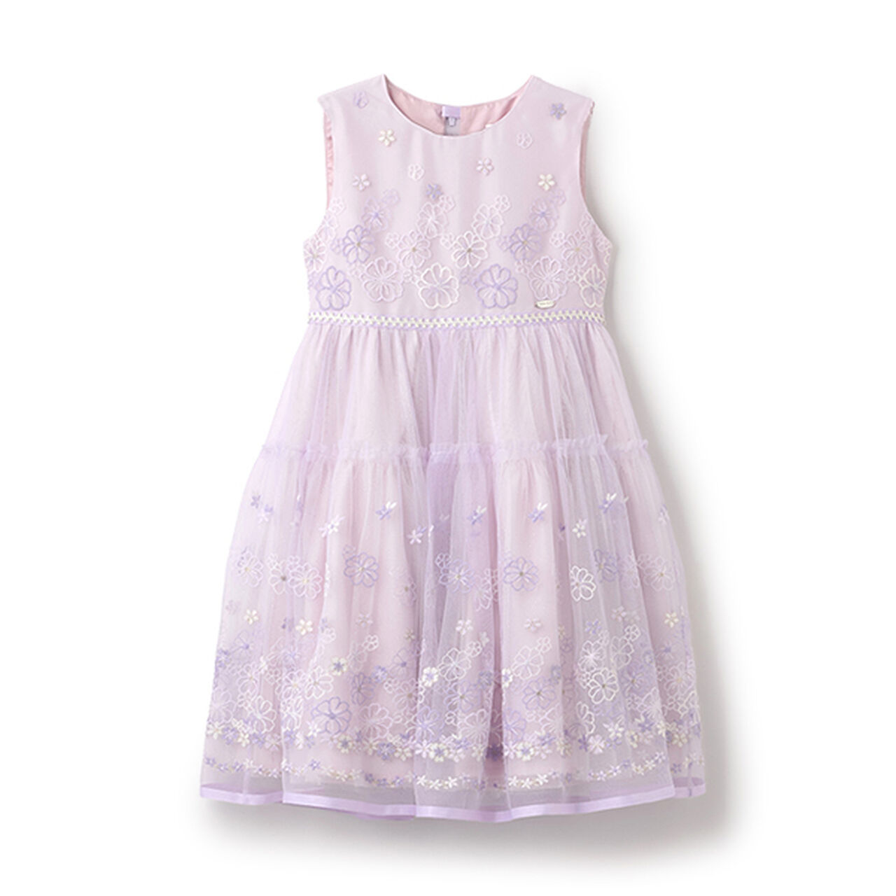 Flower Embroidery Tulle Dress,Lilac, large image number 11