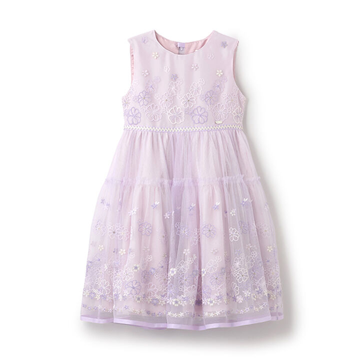 Flower Embroidery Tulle Dress,Lilac, medium image number 11