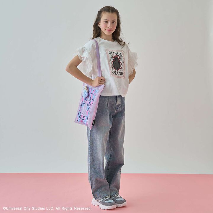 [WICKED] Embroidery Mesh Tote Bag,Black, medium image number 10